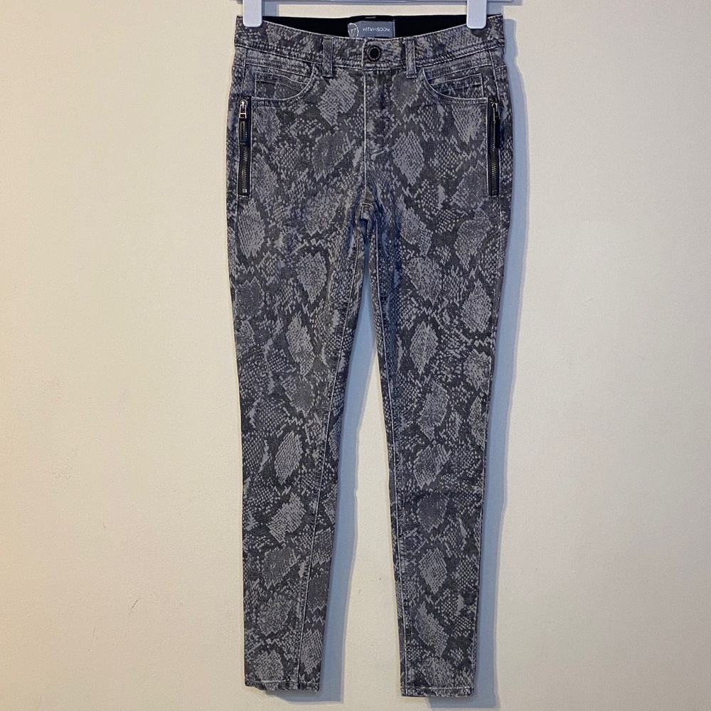 Wit & Wisdom Gray Snake Print Women Jeans Size 00 - Picture 4 of 7